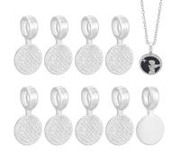 PH PandaHall 10 Stücke Messing Klebe Bail Anhänger 16x8mm Flache Pad Bails Charms Silber Runde Anhänger Bails Für DIY Handwerk Schmuck Herstellung Projekte