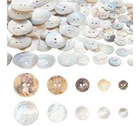 PH PandaHall 100 Stück Natürliche Muschelknöpfe 2 Loch Nähknöpfe 10/12/15/20/25mm Runde Muschelknöpfe Zum Basteln Muschelknöpfe Für Stoff Mäntel Anzüge Jacken Jeans Röcke Basteln