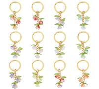 PH PandaHall 12 Stück 12 Farben 3 Zoll Maiglöckchen Anhänger Schlüsselanhänger Blumenförmiger Glas Schlüsselanhänger In Gelee Farbe Für Autoschlüssel Taschendekoration Handykette Charm Schmuck