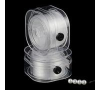 PH PandaHall 120m Elastische Schnur für Armbänder, 2 Rollen 0,5 mm runder Perlenfaden Klare Schmuckschnur Saatperlenfaden Stretchy Armband String Cord für Freundschaftsarmbänder Halsketten