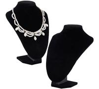 PH PandaHall 2 Pack Kleine Samt Halskette Kettenhalter, Halskette Mannequin Büste Schmuck Organizer Displays Anhänger Choker Halter Stand Schmuck Modell Organizer für Schmuck Organisation (schwarz)