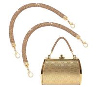 PH PandaHall 2 Stück Strass Handtasche Riemen-Ersatz 30cm kurzer Kristall-Taschengriff Sparkly Brieftasche Riemen Strass Geldbörse Kette für Unterarm Tasche Schulter Abend Handtasche, Golden