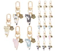 PH PandaHall 20 PCS Katze Schlüsselanhänger Niedliche Katze Schlüsselanhänger Lustige Cartoon Kätzchen Legierung Emaille Auto Schlüsselanhänger für Frauen Geldbörse Handtasche Brieftasche Rucksack