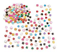 PH PandaHall 208pcs Heart Charms 2 Styles Emaille Charm Love Anhänger Bunte Legierung Charms Für DIY Schmuck Ohrringe Halsketten Armbänder Handarbeiten Valentinstag