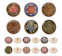 PH PandaHall 24 Stück Ösenknöpfe für Damen, 6 Stil Legierung Emaille Blumen Nähen Knöpfe Vintage Blumen Blazer Knöpfe für Handwerk Kleidung Anzüge Mäntel Hochzeitskleid DIY Projekte, Bohrung: 2.1mm