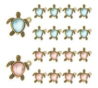 PH PandaHall 24 Stück Schildkröten Anhänger Meeresschildkröte Anhänger Ozean Thema Tibetisch Stil Legierung Charms Schildkröte Charms für Schmuckherstellung Damen Halskette Armband Ohrring 2 Farben