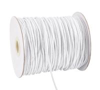 PH PandaHall 2mm Gewachste Kordel 100 Yards Weiß Gewachste Baumwollfäden Wachsschnur Gewachste Perlenfadenschnur Schnurschnur Für DIY Armband Halskette Makramee Nähen