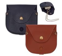 PH PandaHall 2pcs Leder Taschenuhr Etui, Klassisches Uhrenetui 3.7x3.5inch Schutztasche Uhrenhalterung Tragekoffer Aufbewahrungstasche mit Schließe für Reisen Outdoor, Männer Geschenk, Brown Schwarz