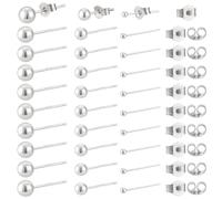 PH PandaHall 30 Paar Ohrstecker Aus Sterlingsilber 2/4/5mm Runde Winzige Kugel Ohrstecker Polierte Kugel Ohrsteckers Für Damen Und Herren Schmuck Geschenke