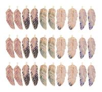 PH PandaHall 30 Stück 5 Stile Feder Charms 3.8cm Emaille Federanhänger Farbverlauf Böhmischer Flügel Charm Traumfänger Charm Für Die DIY Schmuckherstellung