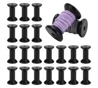 PH PandaHall 30 Stück Schwarze Holzspulen Kleine Leere Fadenspule 5cm Draht Weben Spulen hölzerne Nähgarn Spulen String Spule Bulk für Stickerei Textil-Nähmaschinen Kunsthandwerk Cord