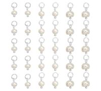 PH PandaHall 30pcs Perle Charms Süßwasserperlen Anhänger Charms 3 Größen Perle baumeln Charms Perle Schmuck Reize Pearl Bead Anhänger mit Jump Rings für DIY Ohrringe Halsketten Schmuck machen Handwerk