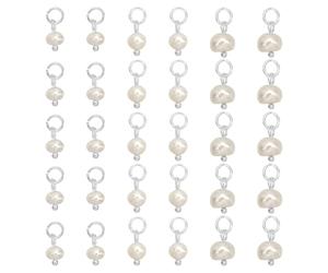 PH PandaHall 30pcs Perle Charms Süßwasserperlen Anhänger Charms 3 Größen Perle baumeln Charms Perle Schmuck Reize Pearl Bead Anhänger mit Jump Rings für DIY Ohrringe Halsketten Schmuck machen Handwerk