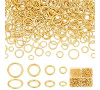 PH PandaHall 360 Stück 4 Größen Geschlossene Sprungringe 6/8/10/12mm Gelötete Biegeringe 16~18 Gauge Goldene Runde Ringe Für Ohrringe Armbänder Halsketten