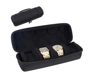 PH PandaHall 4 Fächer Uhrenetui Reise Uhren Aufbewahrungsbox Uhren Reißverschluss Organizer Box Tragbare Uhrensammlungbox Armbanduhr Halter für Männer Vatertag Armbanduhr Armband Geschenke Verpackung