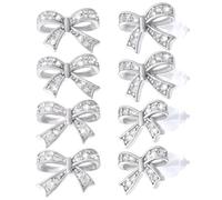 PH PandaHall 4 Paare Messing Schleifen Ohrringe Micro Pave Kubik Zirkonia Stecker Ohrring Schleifen mit 925 Sterlingsilber Stiften für Frauen Weihnachtsstrumpf Füllungen