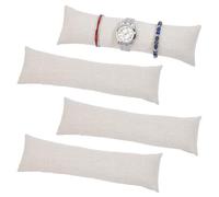 PH PandaHall 4 Stück Lange Uhrenkissen 11.2x3.1 zoll Samt Armband Kissen Beige Uhr Display Kissen Für Schmuck Display Stand Organizer