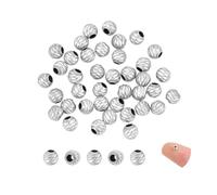 PH PandaHall 40 Stück 925 Abstandsperlen Aus Sterlingsilber 2.5mm Kleine Runde Silberperlen Facettierte Lose Silberperlen Für Armband Halskette Ohrringe Basteln