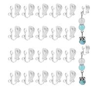 PH PandaHall 50 Stück Messing Clip-on Ohrhaken Ohrring Konverter Komponenten Nicht Durchbohrte Clip On Konverter Für Die Herstellung von Ohrste, 13x6x7mm, Silber