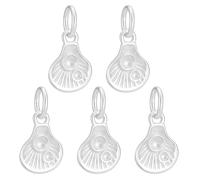 PH PandaHall 5pcs Sterling Silver Shell Pendants Rhinestone Settings with Jump Rings Scallop DIY Charms Seashell DIY Charms for Jewelry Making