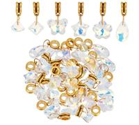 PH PandaHall 6 Stile Kristallglas Charms Anhänger 30pcs Blume Schmetterling Anhänger Star Teardrop Charms Crystal Dangle Charm mit Bügel Aufhänger für Hochzeit Mutter Halskette Armbänder machen