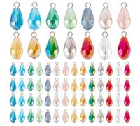 PH PandaHall 70 Stück Facettierte Tropfenanhänger 14 Farben Transparente Glaskristall Anhänger 20mm Glasanhänger Für Ohrringe Halsketten Armbänder Schmuckherstellung