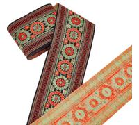 PH PandaHall 7m Vintage Floral Jacquard Band Orange Stil Polyesterstoff Borte 10cm Breite Stickerei Gewebtes Nähtape für Bekleidungsaccessoires Polstermöbel Nähprojekte Boho Handarbeiten Dekoration