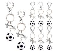 PH PandaHall 8 Stück Fußball Schlüsselanhänger 3D Fußball Schlüsselring Lustig Fußballanhänger Sportball Autoschlüsselringe für Männer Frauen Sportliebhaber Fans Geschenk Geldbörse Rucksäcke Party