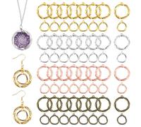 PH PandaHall 80 Stück Offene Rahmenanhänger Mit Offener Rückseite Und Hohlem Rahmen 4 Farben Runde Offene Lünette Verbinder Charms Für Schmuckherstellung Harz Gießen 15mm/24mm