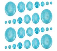 PH PandaHall 84 Stück Synthetische Türkis Stein Cabochons, 7 Größen flache ovale Cabochons Blau Textur Edelstein Kacheln für Armband Halskette Ohrring Cameo Handwerk, 8/10/14/18/25/30/40mm