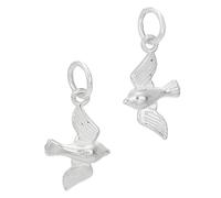 PH PandaHall 925 Sterling Silber Charms Schwalbe Anhänger Schwalbe Vogel Dangle Bead mit Jump Rings für Thanksgiving, Weihnachten, Europäisches Charms Armband, 15x9mm