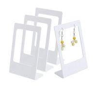 PH PandaHall Acryl-Ohrring-Display-Ständer 4pcs Ohrring-Halter Single Pair L-Shape Jewelry Displays Stand Ohrstecker Organizer Kleiderbügel für Schmuck Display Einzelhandel, 4x9x13.3cm Weiß