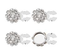 PH PandaHall Strass Knopfabdeckungen 4 Stück Kristall Knöpfe Zum Anklipsen 22mm Dekorative Clips Knöpfe Silberfarben Abnehmbarer Knopf Zum Nähen von Kleidung Blusen Manschettenknöpfen Kostümen DIY