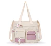 Phaoullzon Süße Umhängetasche für Teenager, Kawaii, Kuriertasche, Nylon, Schultertasche, Beige1, Medium, Größe M
