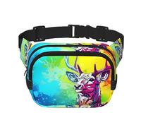 Phayah Bauchtasche mit buntem Sika-Hirsch, Bauchtasche für Herren, Damen, Workout, Reisen, Freizeit, Laufen, Wandern, Radfahren, Bauchtasche