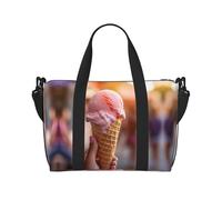 Phayah Frozen Joghurt Reisetasche, Sporttasche, Sporttasche, Schultertasche, Wochenendtasche, Übernachtungstasche für Damen, Schwarz , Einheitsgröße