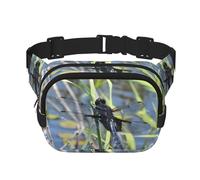 Phayah Gürteltasche mit Libelle auf Gras, Bauchtasche für Herren, Damen, Workout, Reisen, Freizeit, Laufen, Wandern, Radfahren, Bauchtasche