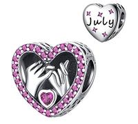 PHCLASY Charms Anhänger Liebe Geburtsstein Bead Charms für Damen Geburtstag Charm Silber 925 Kompatibel mit Armbänder und Halskette,Juli