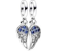 PHCLASY Sparkling Splitable Engel Flügel Dangle Charms Kompatibel for Armband und Halskette Bead Charm Christmas Charms für Damen