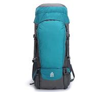 Phefop Kletterrucksack, Oxford-Stoff, 65 L, Schnittfeste Wandertasche für Outdoor-Sport und Reisen (Blauer See)