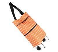 Phefop Utility Cart Wagon, Oxford-Stoff, Mehrzweck-Einkaufs- und Reisetasche mit Rollen, 21,65 X 10,24 Zoll für Shopping und Camping (Orange Punkte)