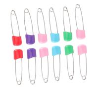 PHENOFICE 12 Stück Stoffwindelnadeln Aus Rostfreiem Edelstahl Größe s Sicherheitsnadeln Mit Kunststoffkopf Für Babys Und Stoffwindeln Farblich Sortiert