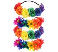PHENOFICE 4 Stück Brautblumenstirnband aus Stoff mit Bunten Blumen Haaraccessoire für Hochzeit und Party Elegantes und Klassisches Design