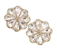 PHENOFICE Elegante Manschettenknöpfe für Damen mit Kristallblumenmuster aus Legierung in Gold 2 Stück Modisch und Stilvoll für Hochzeits und Businesshemden