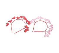 PHENOFICE Herz Haarbänder mit Pailletten 2 Stück Rot Leichtes Material Haarschmuck für Hochzeit und Valentinstag Flexible Kopfbedeckung für Partys und Geburtstagsfeiern Zufällige Farbe