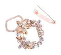 PHENOFICE Vintage Schal Fixierschnalle aus Legierung mit Zirkon Goldfarbene Damenbrosche für Schals Kreatives Design Feines Accessoire zur Kleiderdekoration