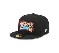 Philadelphia 76ers New Era Hardwood Classic 59FIFTY Fitted NBA Cap Schwarz - 7 1/4