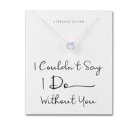 Philip Jones Halskette mit Herz-Anhänger "I Couldn't Say I Do Without You" aus Sterlingsilber mit Zirkonia-Kristallen