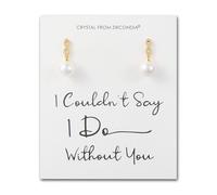 Philip Jones Vergoldete Brautohrringe "I Couldn't Say I Do Without You", mit Zirkonia-Kristallen