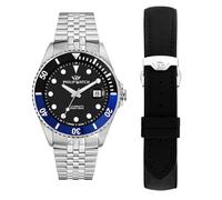Philip Watch Herren-Armbanduhr, automatisch, Analog, Armband aus Stahl, Kollektion Caribe, Special Pack mit Silikonarmband - R8223597037, One Size